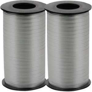 LoonBalloon 500 Yards Silver Curling Ribbon ‚ 3/16 Inch wide Metallic Decor Wrap (2-Pack) - 1 of 4