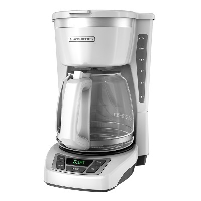 Photo 1 of BLACK+DECKER 12-Cup Digital Coffee Maker, CM1160W, Programmable, Washable Basket Filter, Sneak-A-Cup, Auto Brew, Water Window, Keep Hot Plate, White