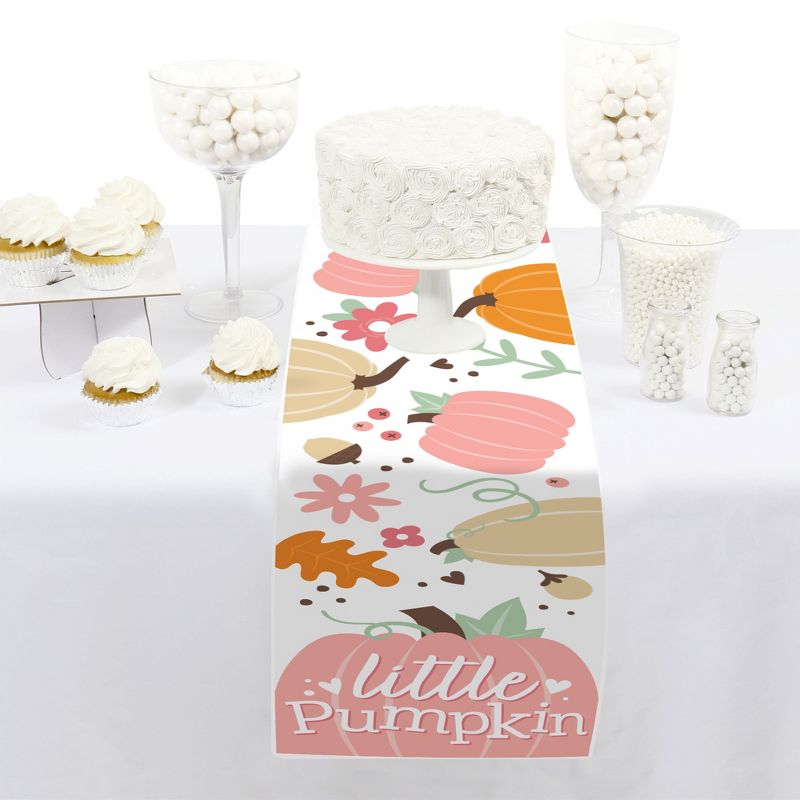 Big Dot of Happiness Girl Little Pumpkin - Petite Fall Birthday Party or Baby Shower Paper Table Runner - 12 x 60 inches, 2 of 5