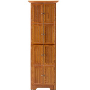 Vynxaria Decorative Storage Cabinet with 8 Doors and Adjustable Shelves - Oak/Cherry - 1 of 4