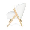 CAVINAS Velvet Accent Chair with Mid-Height Curved Back and Metal Legs,Modern Upholstered Living Room Chairs,Reading Chairs for Living Room - 4 of 4