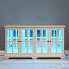 FURNIinspire Utility Storage Cabinets Glass Display Cabinet, Antique Wide Standing Cabinet Showcase For Home Office, White, 15.75"*59.06"*32.09" - 4 of 4