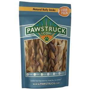 Pawstruck Bulk Braided Bully Sticks for Dogs - Natural Bulk Dog Dental Treats & Healthy Chews, Chemical Free, Best Low Odor Pizzle Stix - 1 of 4