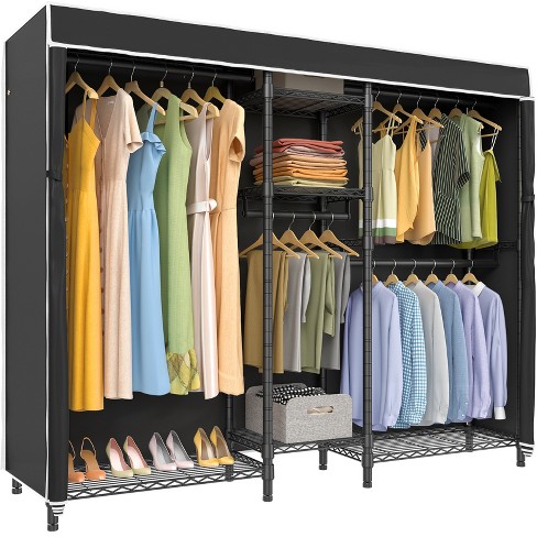 Black Closet Organizer Shelves Clothes Rack Dresser Closet Storage, Armoire outlets