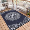 Double Sided Plaid Outdoor Carpe,Modern Border Plastic Straw Rug, Waterproof, Easy to Carry, Large Size - 4 of 4
