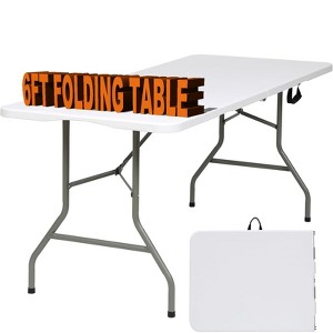 SUGIFT 6ft Folding Table for Indoor Outdoor Camping Party , White - 1 of 4