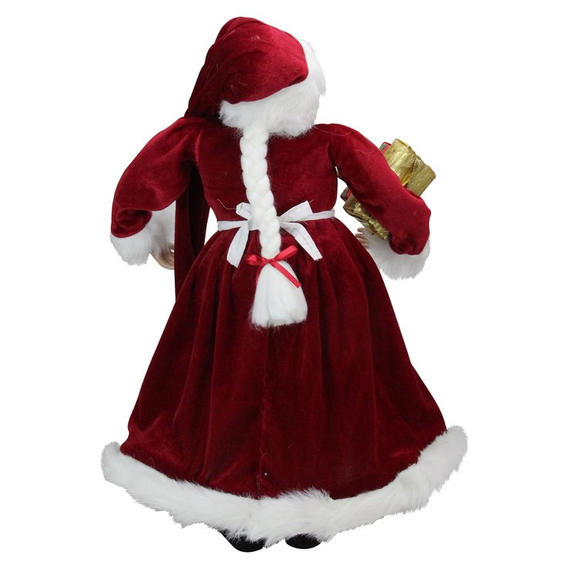 Northlight 24" Traditional Mrs Claus with Braided Hair and Gifts Christmas Figure, 4 of 7