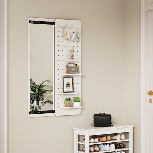 CAVINAS Wall Mirror Full Length with Shelf,Full Body Mirror with Hooks,Wall Mirror with Adjustable Panels,Full Length Mirror for Bedroom,Living Room - 1 of 4