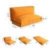 MAXYOYO Bean Bag Sofa Bed - Foldable Corduroy Floor Sofa, Washable, Orange - 3 of 4