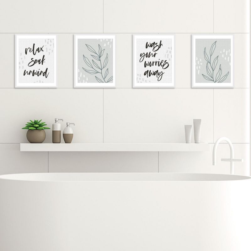 Big Dot of Happiness Relax Soak Unwind - Unframed Bathroom Linen Paper Wall Art - Set of 4 - Artisms - 8 x 10 inches, 2 of 8