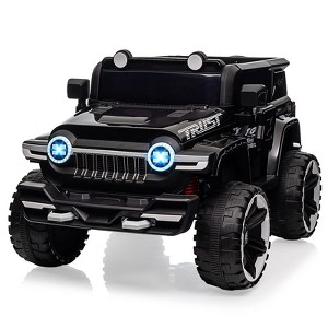 12V 2-Seater Kids Ride On Truck, 4WD Electric Car w/Remote Control, Dual Motors, Music, LED Lights, Spare Tire - 1 of 4