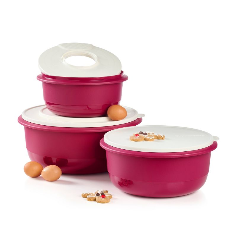 Tupperware 7pc Food Storage Ultimate Mixing Bowl Set Berry Pink, 4 of 8