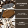 Ludomide 35" Black Crystal Chandelier Ceiling Fan, 10-Light Vintage Flush Mounted Fandelier for Bedroom, Dining Room, Living Room, Kitchen - 4 of 4