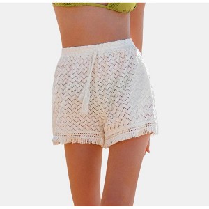 Women's Chic Crochet Lace Beach Cover Up Shorts - Cupshe - 1 of 4