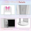 Angel Sar Bow Pattern Children's Jewelry Mirror Cabinet, Painted MDF Rotating Storage with Door & Shelf, Kids Accessory Organizer for Bedroom - 4 of 4