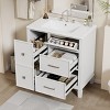 30" Bathroom Vanity with Sink, Freestanding Cabinet with Flip-Out Drawer & Double-Layer Storage, Solid Wood with Ceramic Basin - 2 of 4