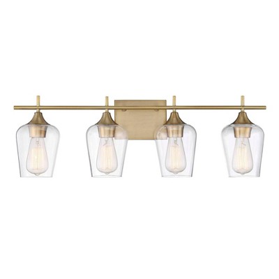 4 Light Bath Sconce Warm Brass - Aurora Lighting