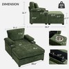 Vynxaria Modern Oversized Chair with Ottoman,Chenille Fabric Sofa Bed,Accent Chair Comfy Sofa with Cupholders and USB Charging - 3 of 4