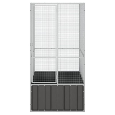Large Anthracite Galvanized Steel Outdoor Bird Aviary