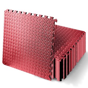 Squatz 25 - Pc Foam Interlocking Exercise Mat - Red - 1 of 4