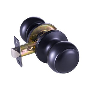 Black Dummy Door Knob for Double Doors, Non-Turning French Style Closet Lever Handle, 1 Pack - 1 of 4