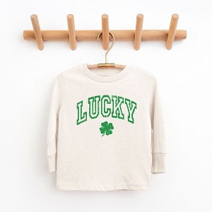 The Juniper Shop Lucky Clover Distressed Toddler Long Sleeve Tee - 1 of 3