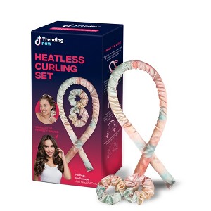 Trending Now Satin Heatless Hair Curling Set with Foam Rods & Scrunchies for Frizz-Free Curls, 2-Pack - 1 of 4
