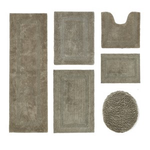 Lux Premium 100% Cotton Tufted Solid Reversible 6 PC Bath Rug Set – Ultra-Soft, Water-Absorbent, Durable, Machine Washable Bathroom Rug - 1 of 4
