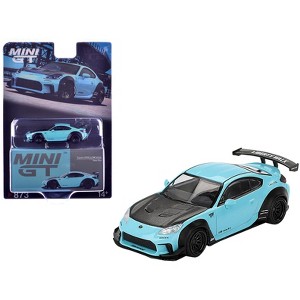 Toyota GR86 "LB-Nation - Liberty Walk" Baby Blue with Carbon Hood Limited Edition 1/64 Diecast Model Car by Mini GT - 1 of 4