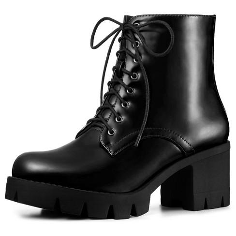 Black combat boots store target