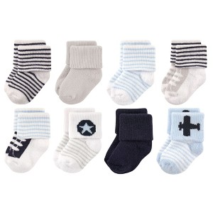 Luvable Friends Baby Boys Newborn and Baby Terry Socks, Airplane - 1 of 2