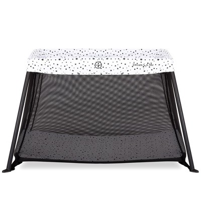 Image of Dream On Me Travel Light Portable Play Yard, White (with black stars)