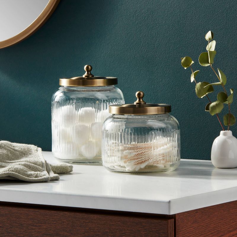 Small Glass Bath Canister Brass - Threshold&#8482;, 3 of 12