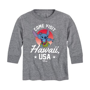Boys' - Lilo and Stitch - Hawaii USA Long Sleeve Graphic T-Shirt - 1 of 4