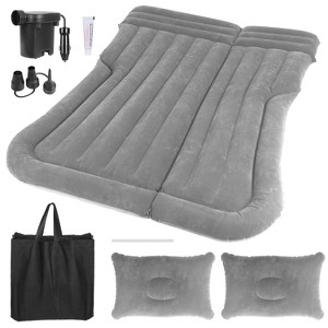 LakeForest"Inflatable SUV Air Mattress with Pillow, Air Pump, Storage Bag for Car, Travel & Camping Comfort"Black Grey - 1 of 4