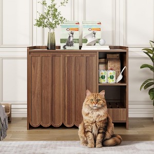 Cat Litter Box Enclosure, Hidden Litter Box Furniture with Removable Litter Collector - 1 of 4