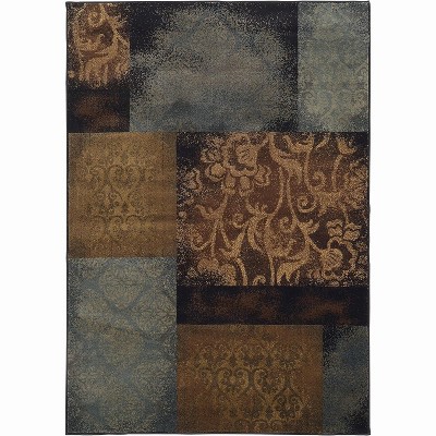 Oriental Weavers Hudson 4878B Blue/ Brown Indoor Area Rug - 1'10" x 3'3"