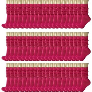 120 Pairs Extra-Long Heavy Slouch Socks – Women's Shoe Size 5-10, Cotton Blend, Retro 80s Style - 1 of 1