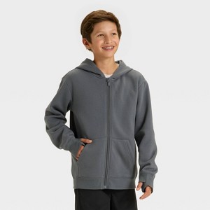 Boys' Active Comfort Fleece Full Zip Sweatshirt - All In Motion™ - 1 of 3
