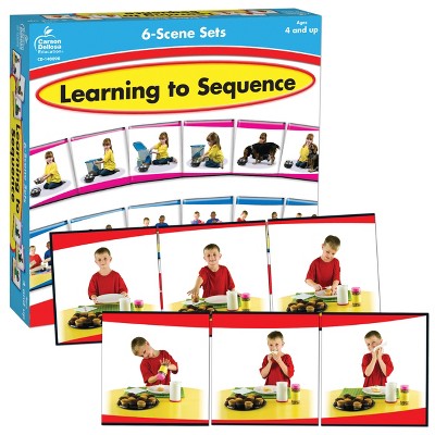 Carson Dellosa Education Learning to Sequence 6-Scene Board Game, Grade PK-1 (48 pieces that make 8 picture stories)