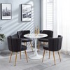 XINGHANZHENXUAN Set of 2 Modern Dining Chairs with Wood-Grain Metal Legs for Dining Room, Living Room, Cafe - 4 of 4