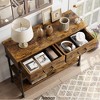 Console Tables with 2 Drawers, Small Entryway Table, Narrow Console Table with Storage Shelves for Living Room - 3 of 4