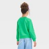 Girls' 'St. Patrick's Day Icons' Crewneck Pullover Fleece Sweatshirt - Cat & Jack™ Bright Green - image 3 of 4