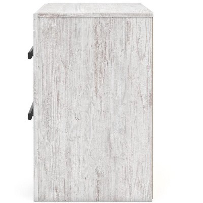 Whitewash Transitional 2-Drawer Nightstand