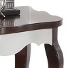 Vynxaria Walnut and White Rectangular End Table ¨C Elegant Minimalist Design for Any Space - 4 of 4