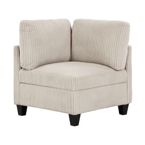 Modern Living Room Furniture Beige Corner Seat with Storage Corduroy Fabric Upholstery 1pc Modular piece - 1 of 1