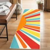 Washable Modern Colorful Rug Non Slip Low Pile Rug Soft Sun Accent Throw Floor Cover Foldable Indoor Carpet for Living Room Bedroom Playroom - 2 of 4