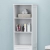 GlasFlength Bathroom Storage Cabinets Modern Freestanding Linen Tower with Open and Closed Storage for Bathroom, White, 15.75"*15"*63" - 4 of 4