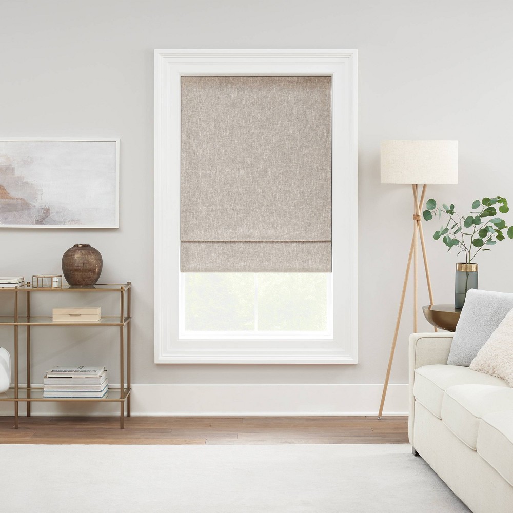 Photos - Blinds Eclipse 64"x33" Drew 100 Total Blackout Cordless Roman Blind and Shade Linen - Ecl 