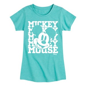 Girls' - Disney - Mickey, Mickey, Mickey Mouse Fitted Short Sleeve Graphic T-Shirt - 1 of 4